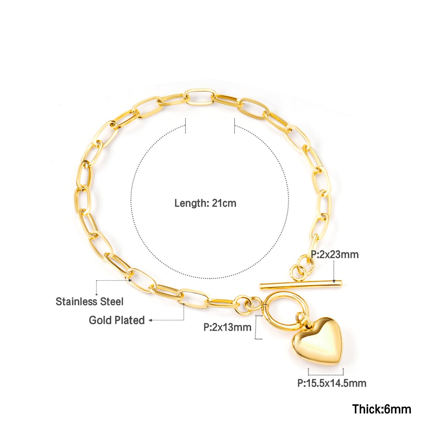 Heart Chain Bracelet