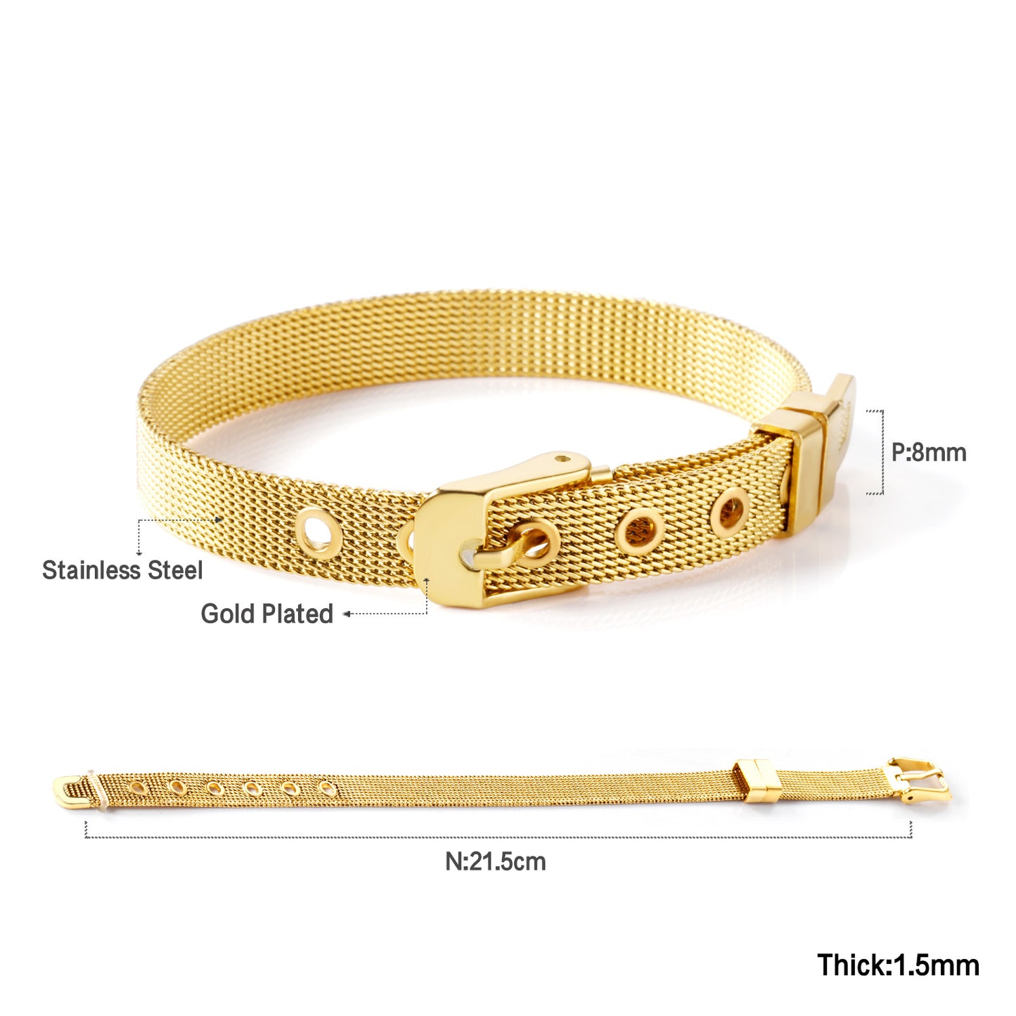 Watch Belt Gold Bracelet