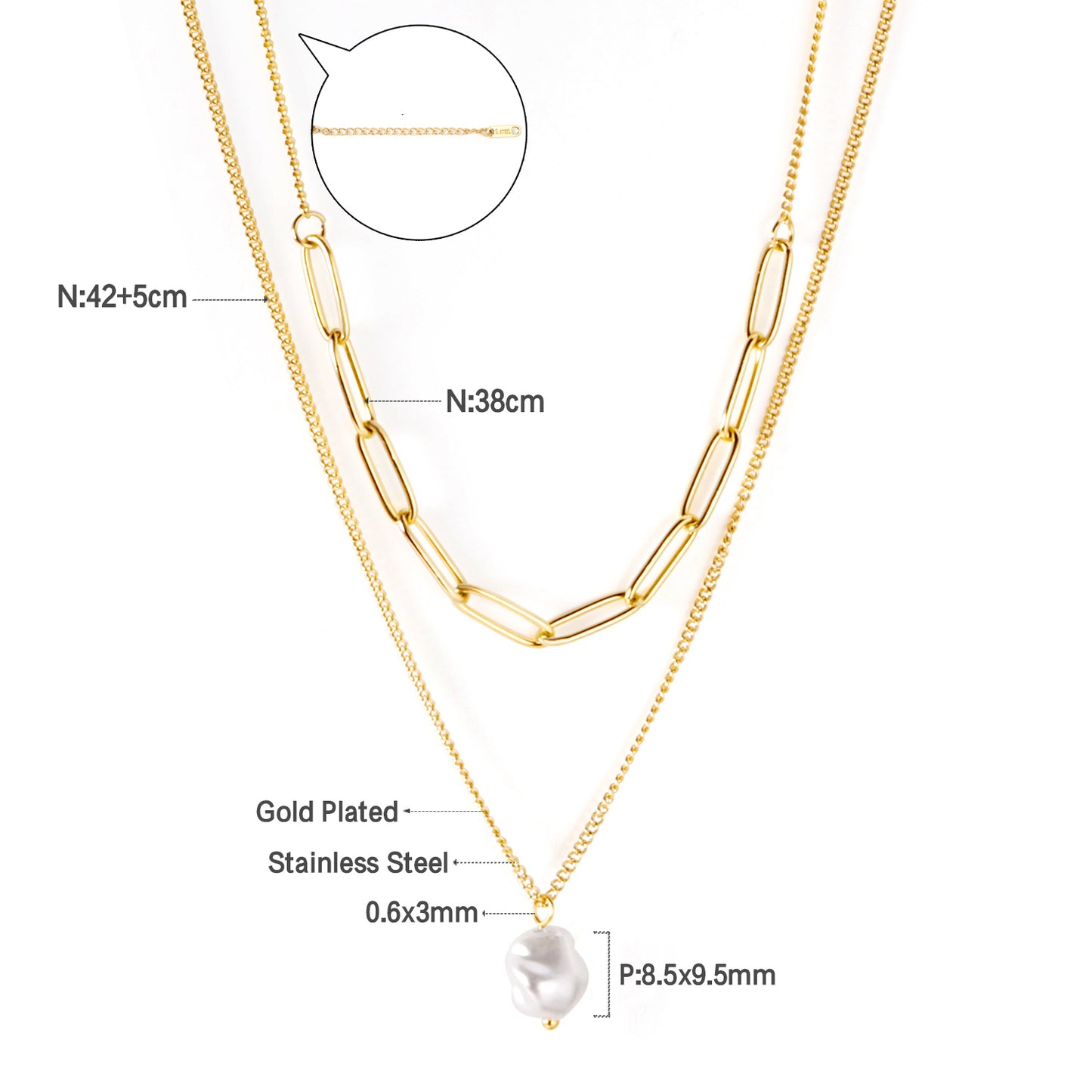 Pearl Embellished Necklace