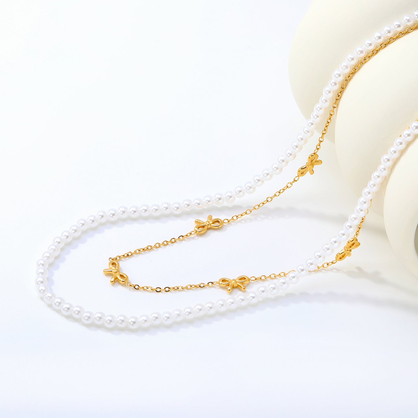 Pearl Bow Necklace