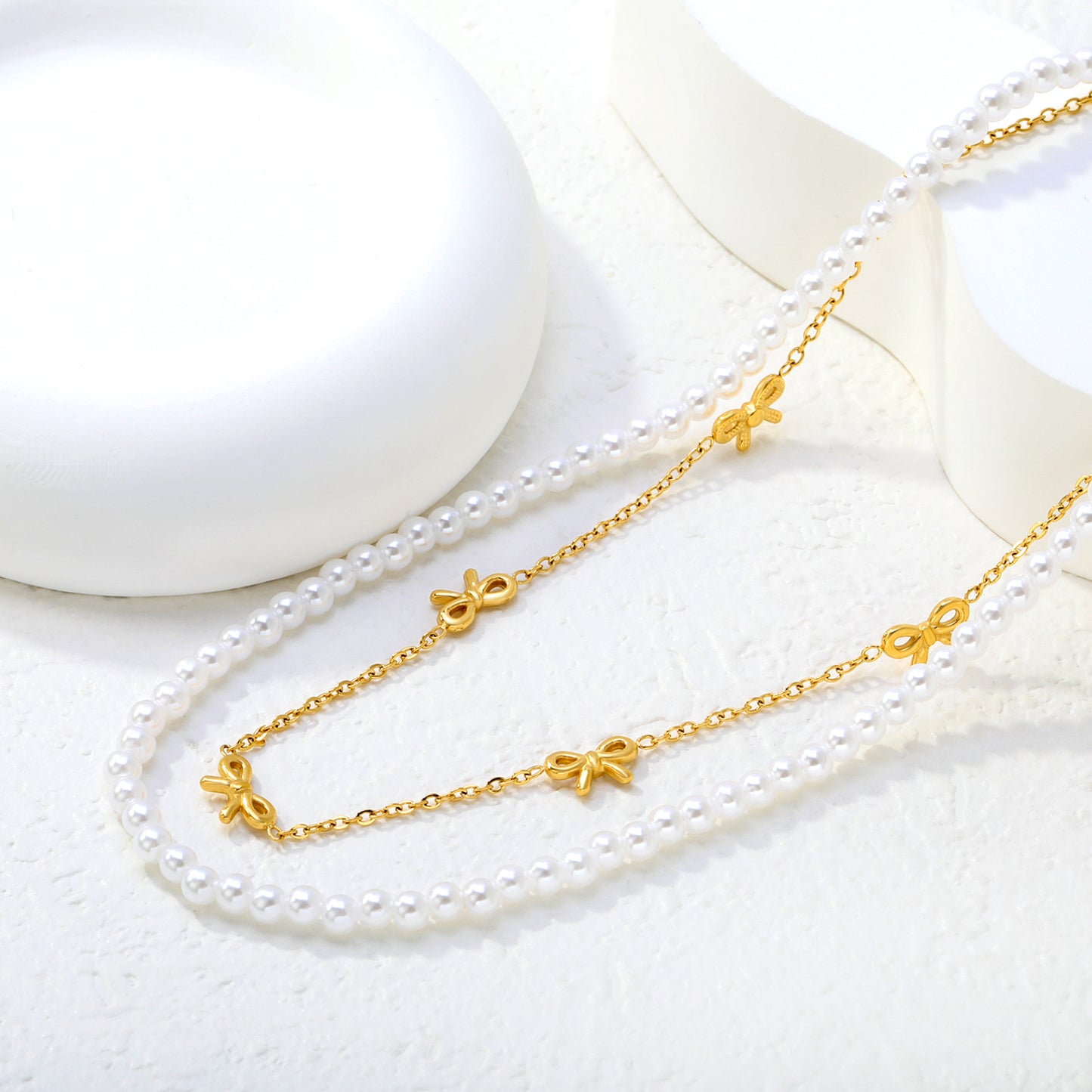 Pearl Bow Necklace