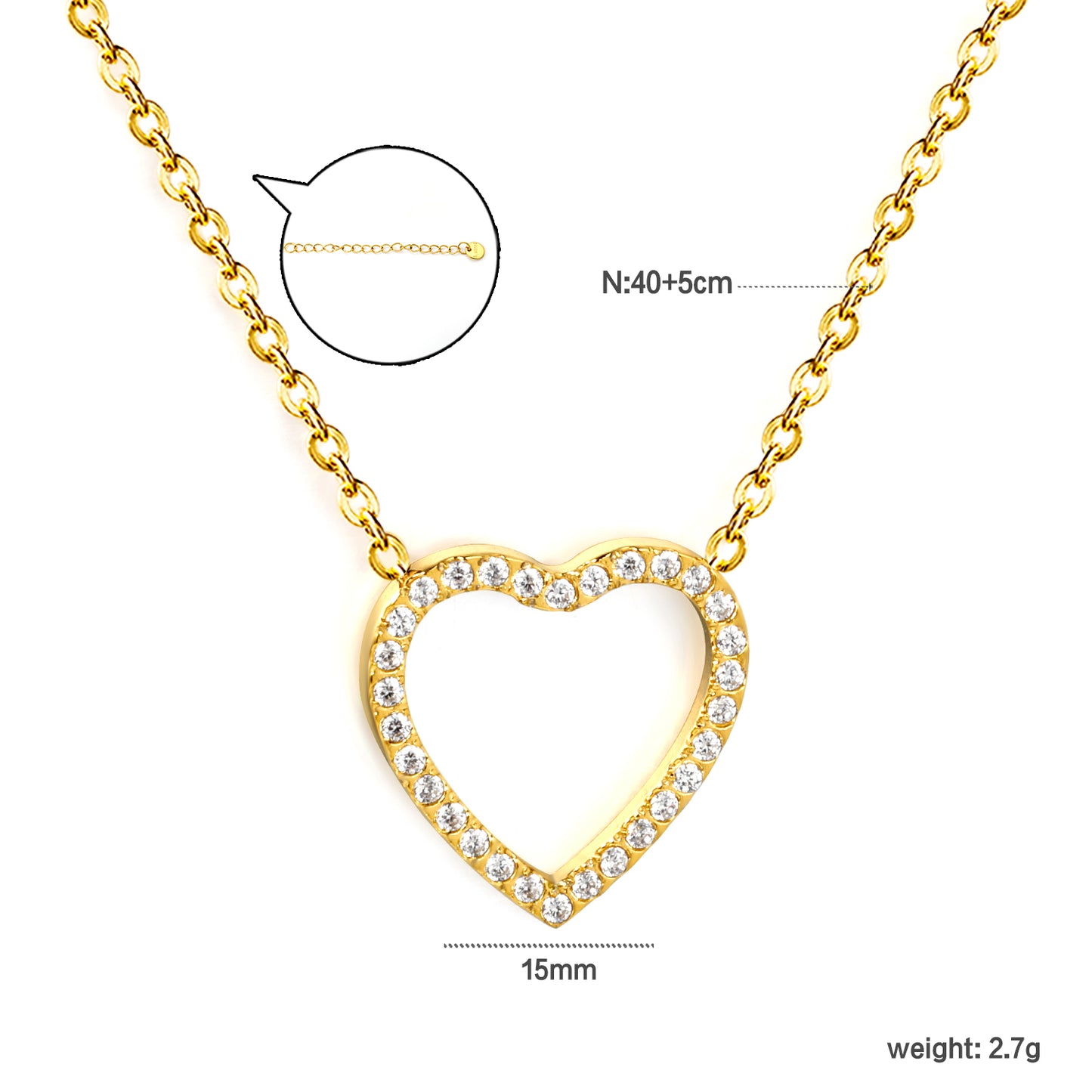 Outline Heart Necklace