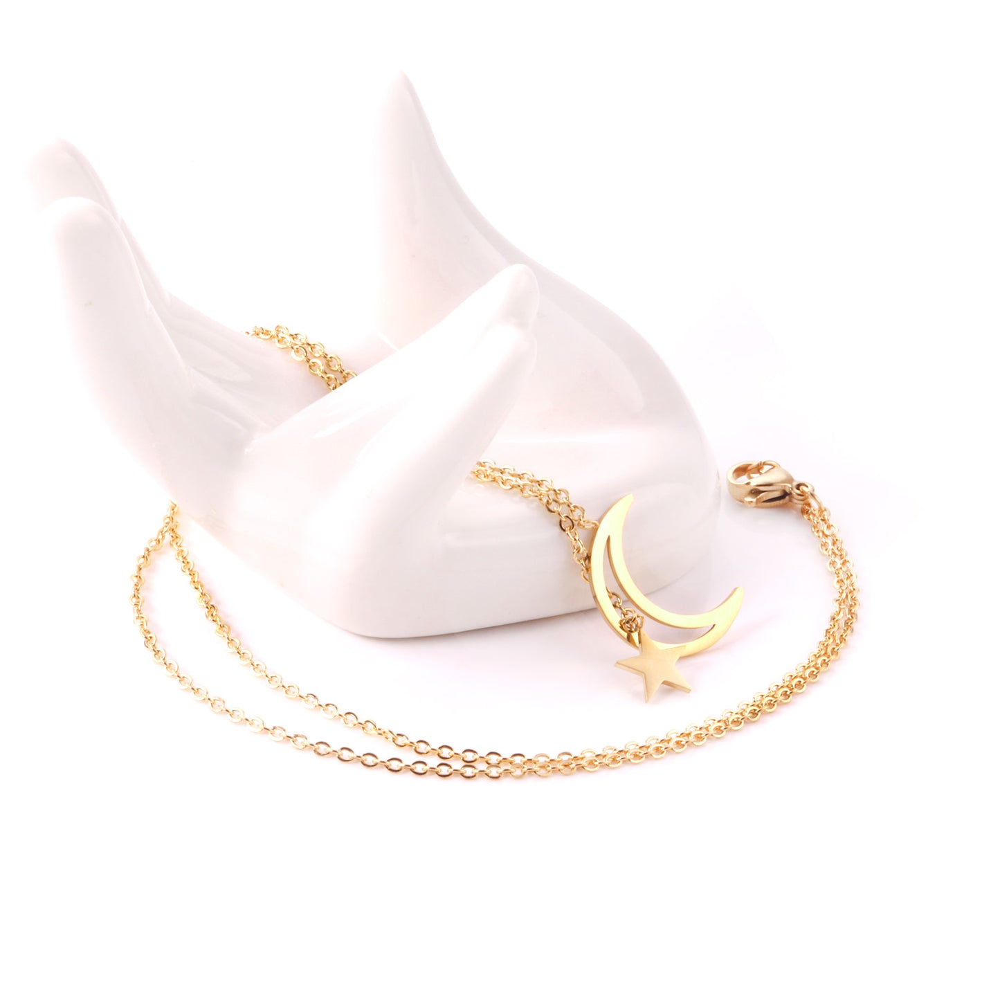 Interlock Star Moon Necklace