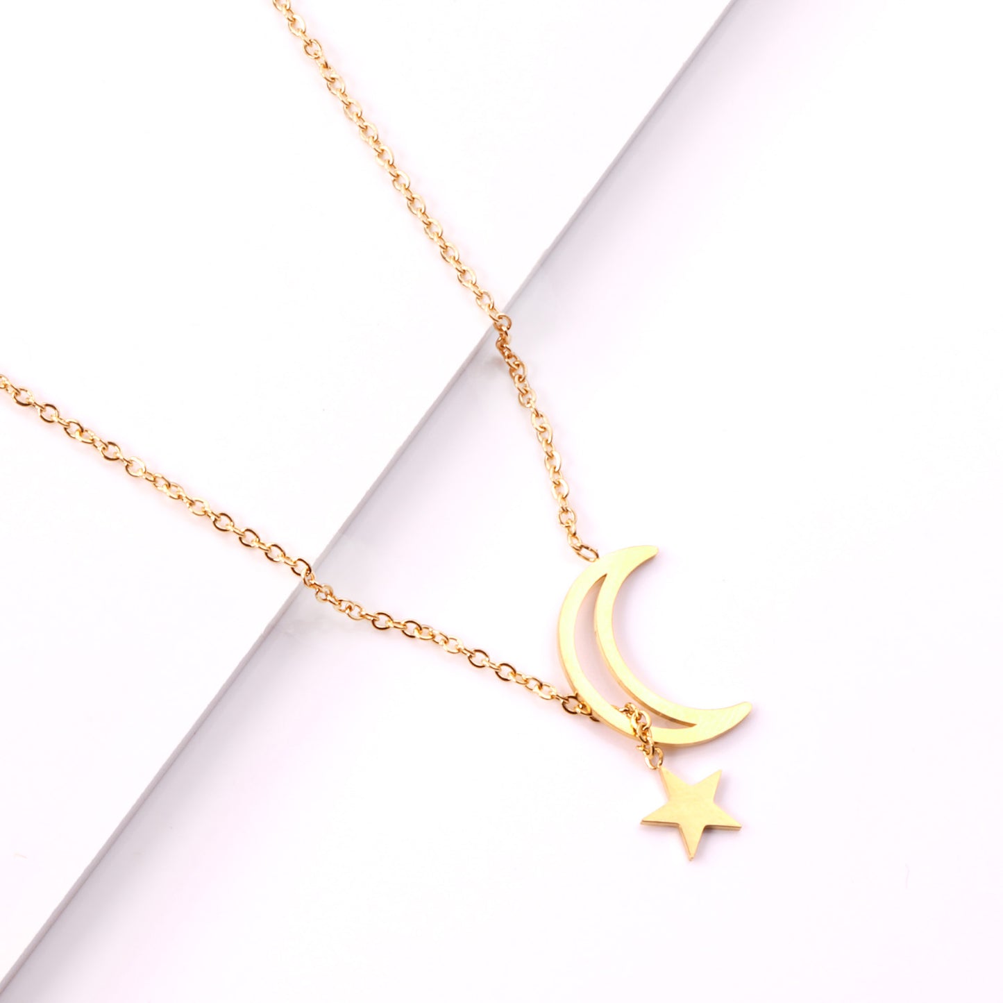 Interlock Star Moon Necklace