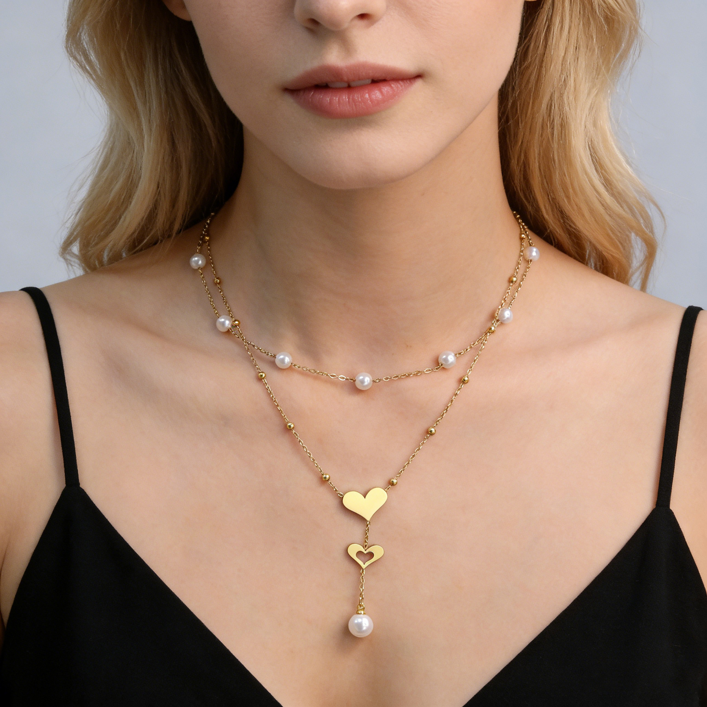 Dual Heart Layered Necklace