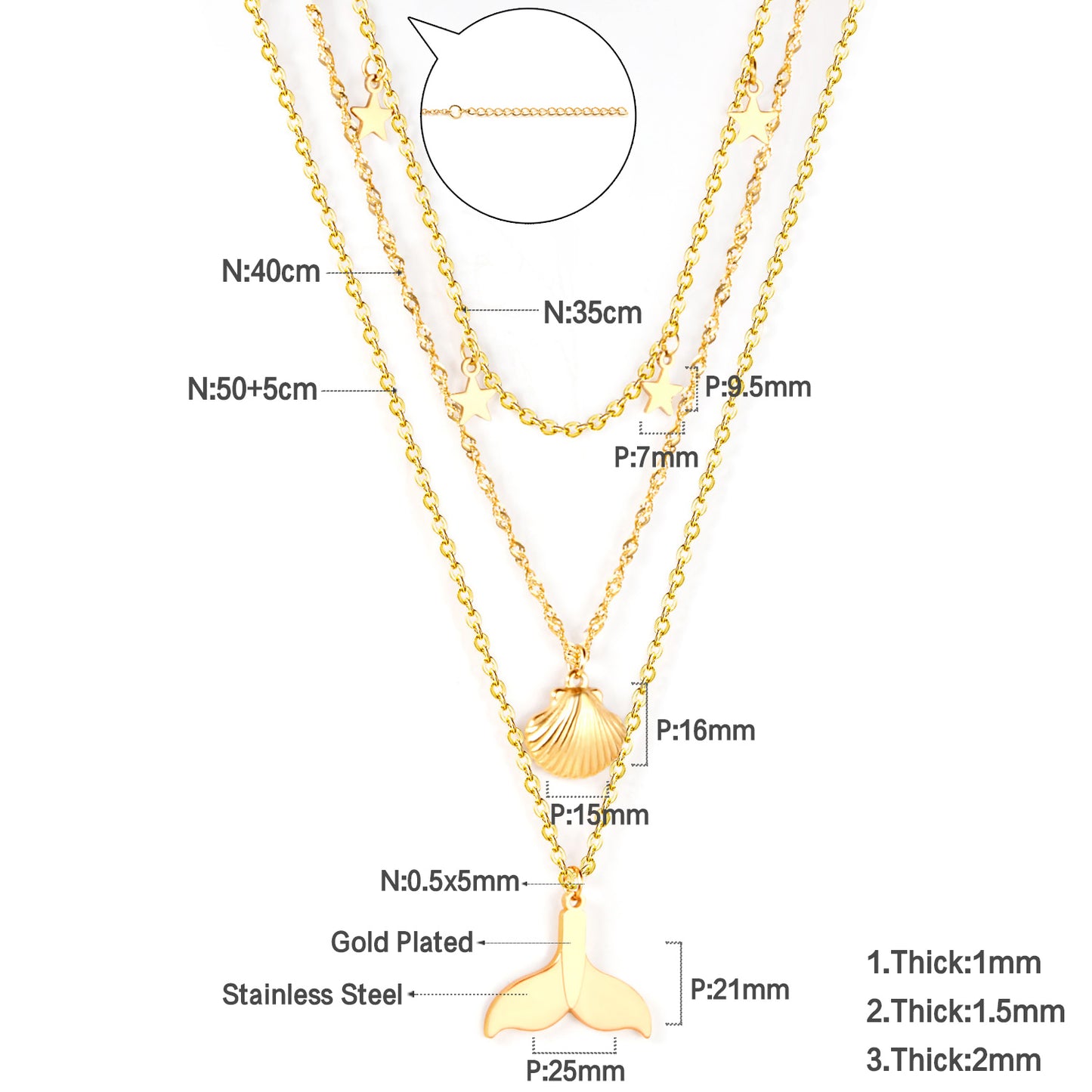 Sea Charm layered Necklace