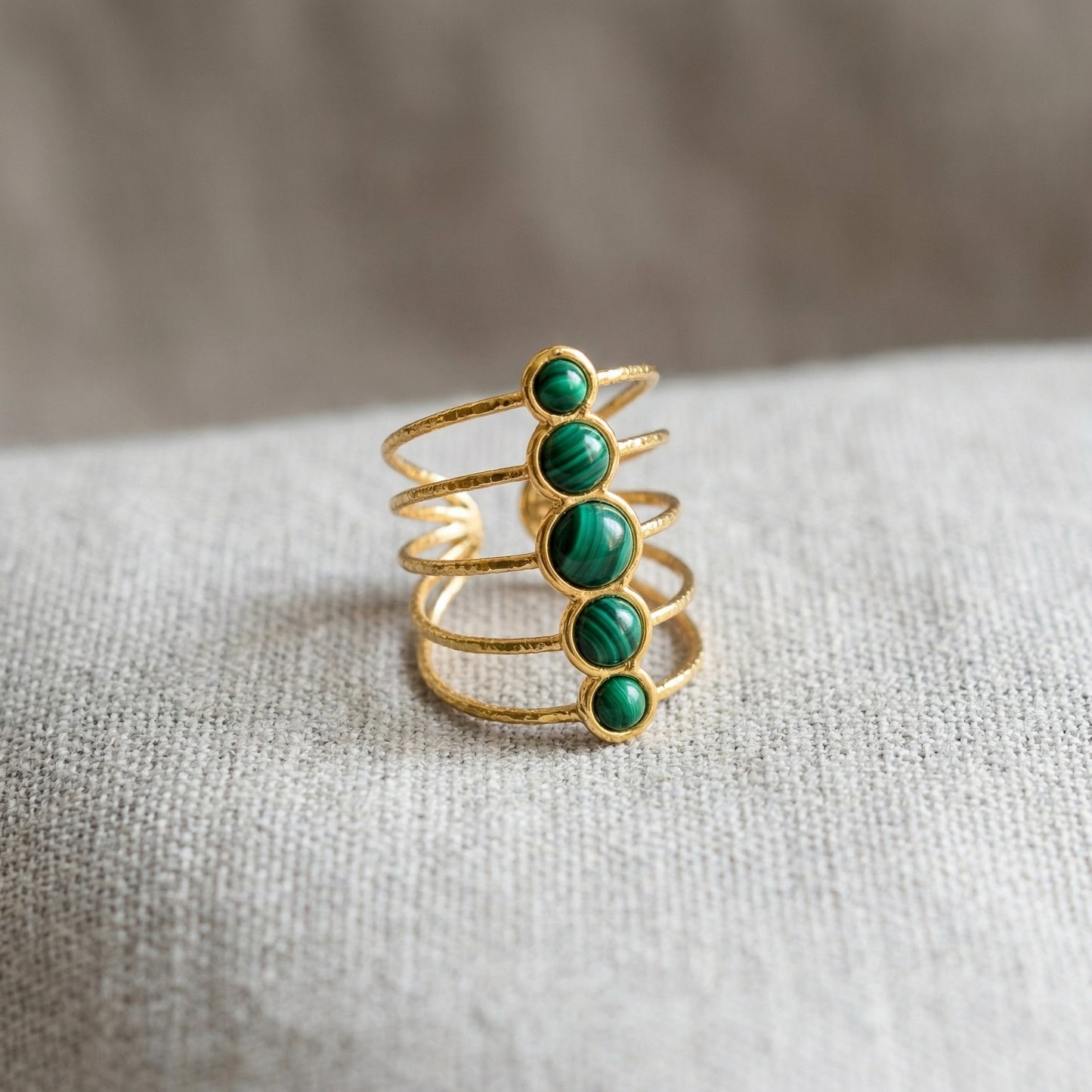 Emerald Cascade Ring