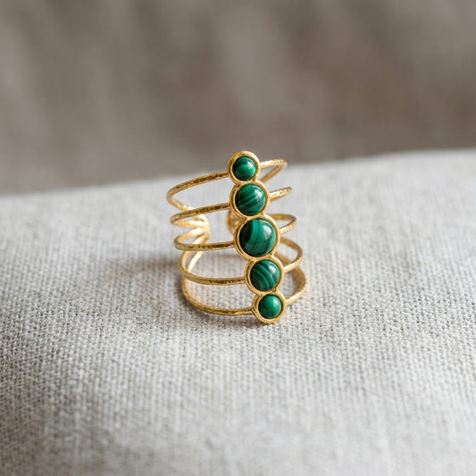 Emerald Cascade Ring