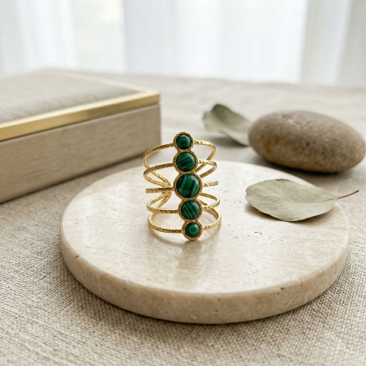 Emerald Cascade Ring