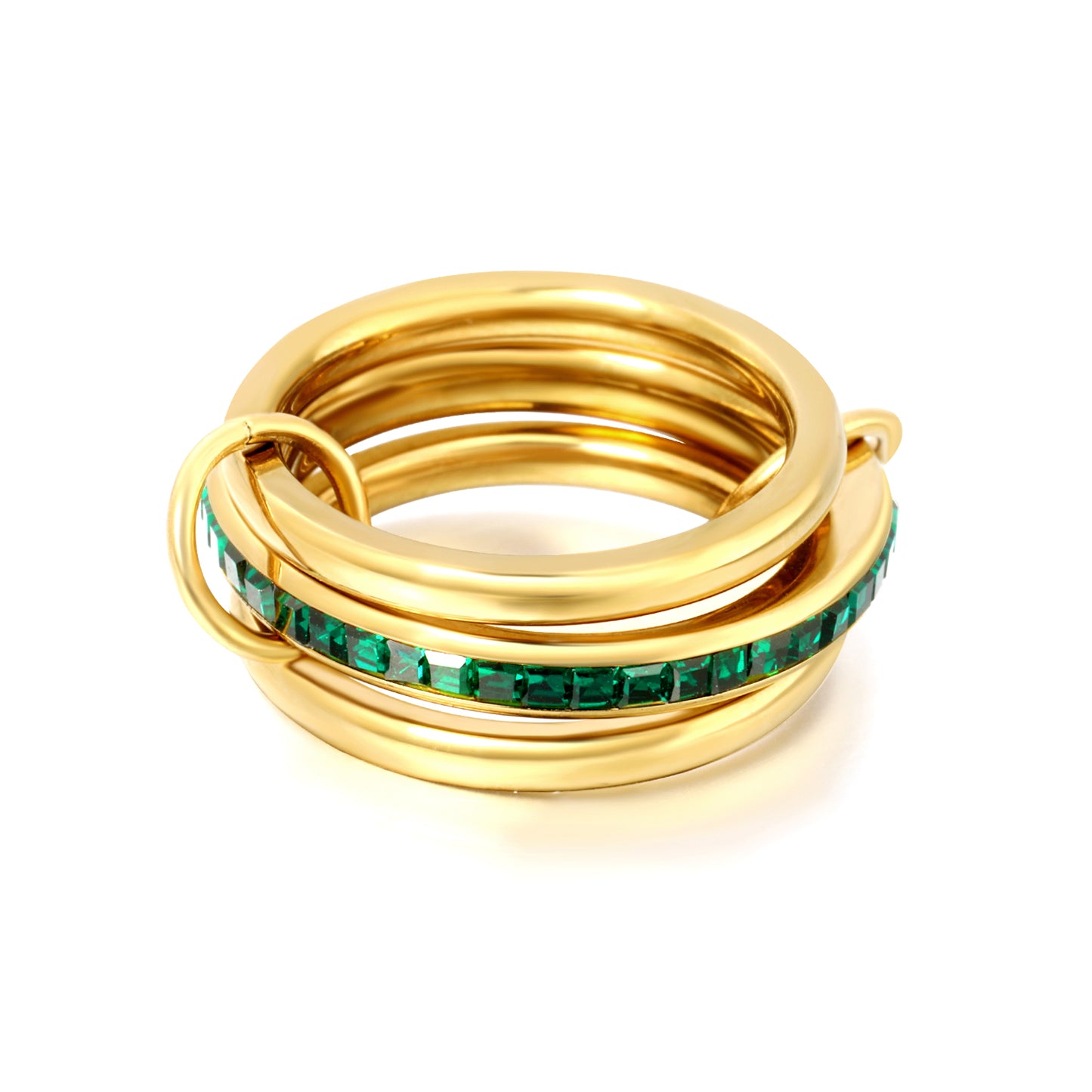 Three Layered Emerald Ring