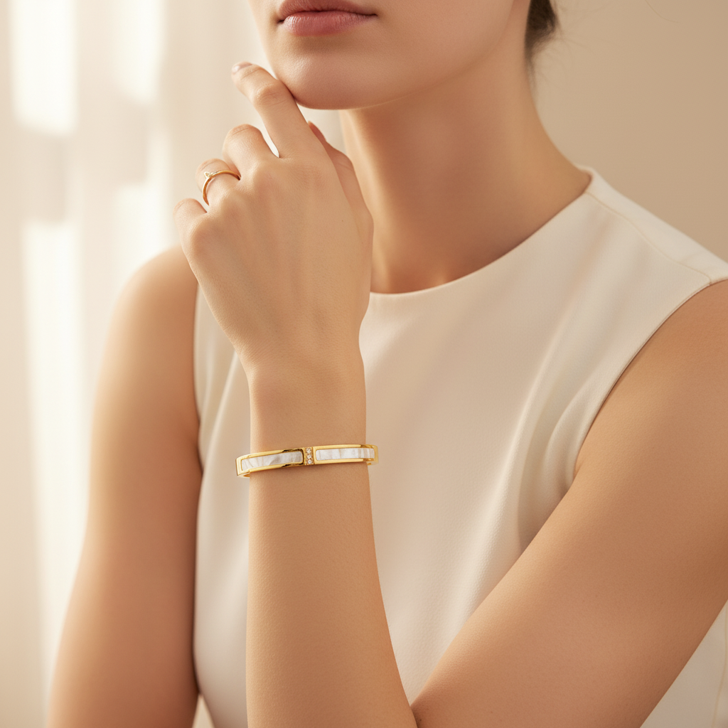 Oval White Bangle Kada