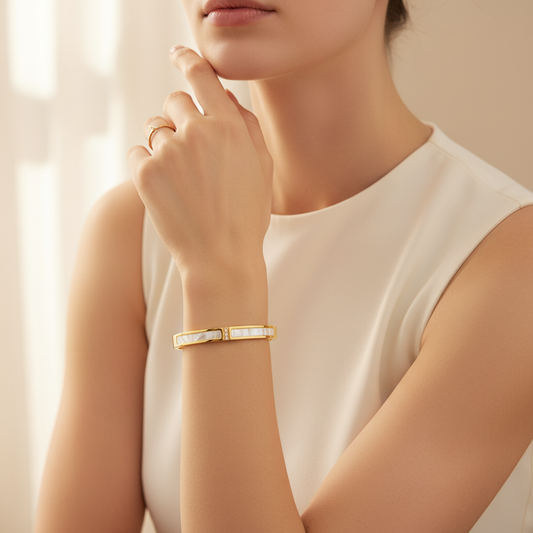 Oval White Bangle Kada