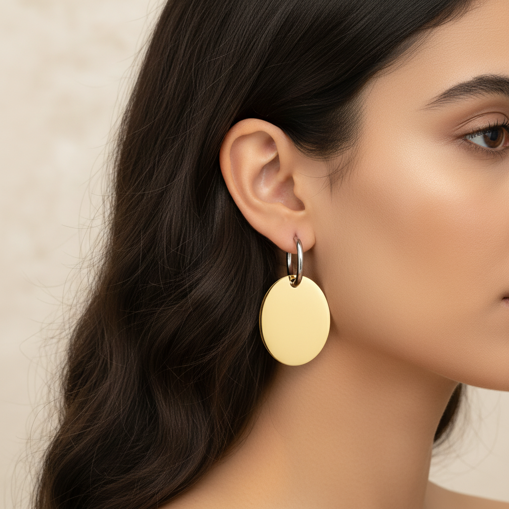 Interlock Oval Drop Earrings