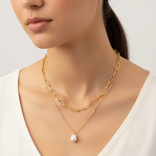 Pearl Embellished Necklace