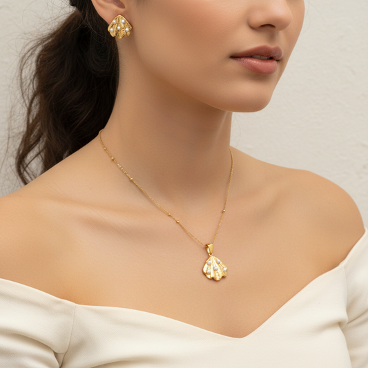 Ocean Pearl Shell Necklace Set