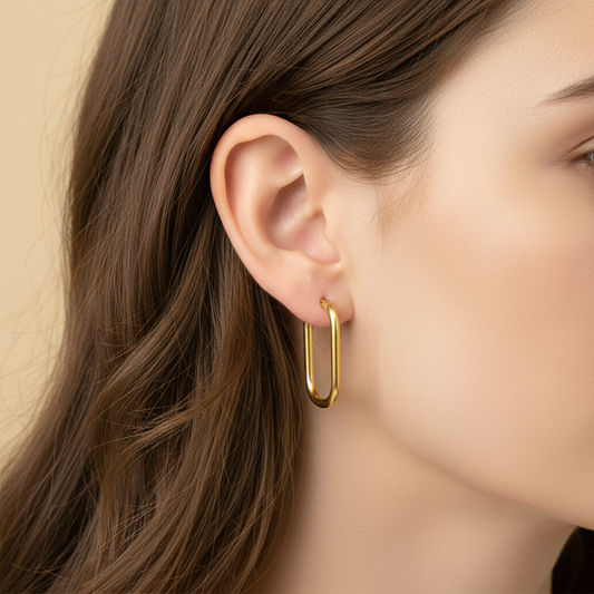 Plain Oval Hoop Earrings