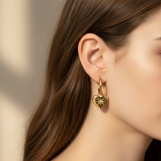 Small heart Hoop Earrings