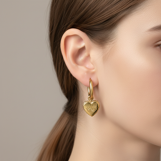 EvilEye Heart Earrings