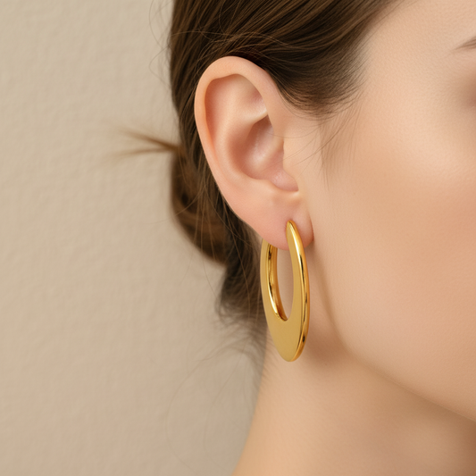 Bold Flat Gold Earrings